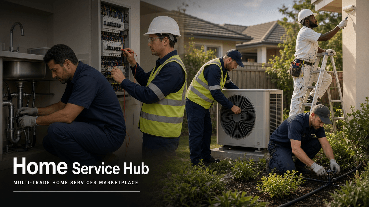 Tradies working on common home service jobs
